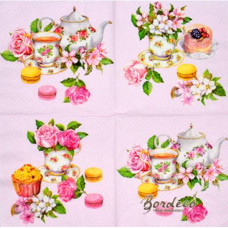 Serwetka decoupage seria MAKI herbaciany komplet 33x33cm